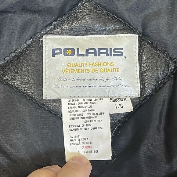 Vintage 80s/90s Polaris Women’s Leather Snowmobile Jacket RARE Size Large - Picture 14 of 16